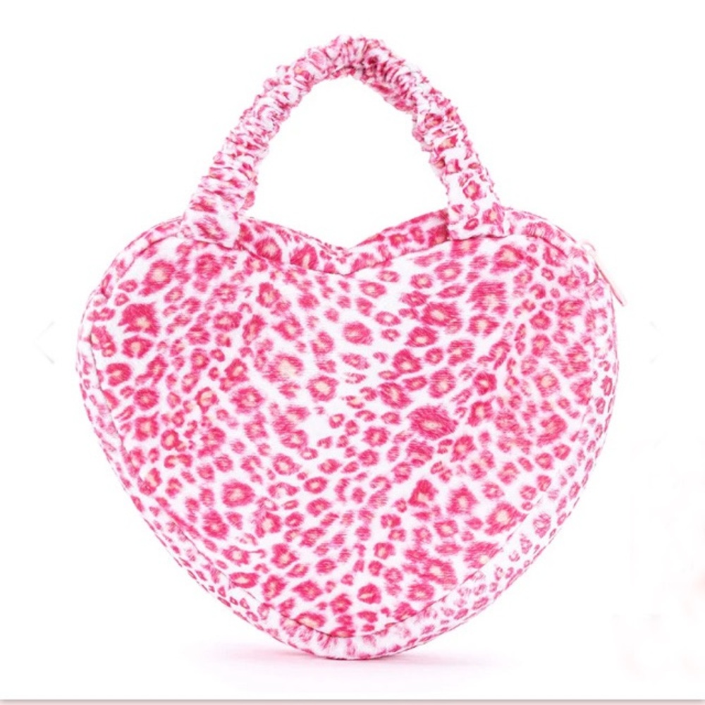 Pink Leopard Heart-Shaped  Bag